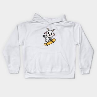 Cute Goat Playing Skateboard Kids Hoodie